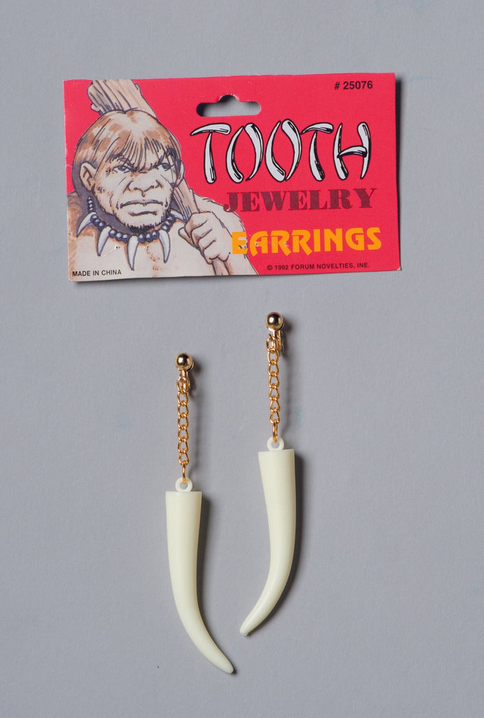 Sabre Tooth Earrings - Adult Rubies