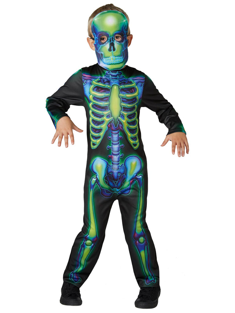 Neon Skeleton Glow In The Dark Costume, Child