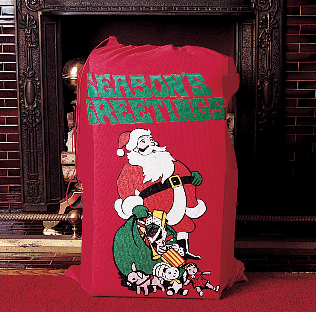 Santa Bag Printed Flannel Rubies