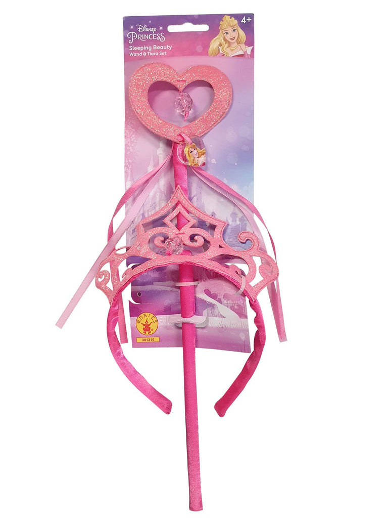 Aurora Sleeping Beauty Accessory Bundle- Wand & Tiara Set Rubies
