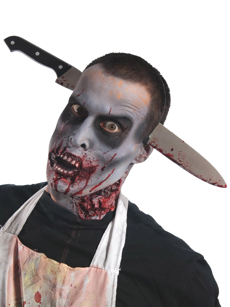 Zombie Kitchen Knife Through Head Accessory Rubies