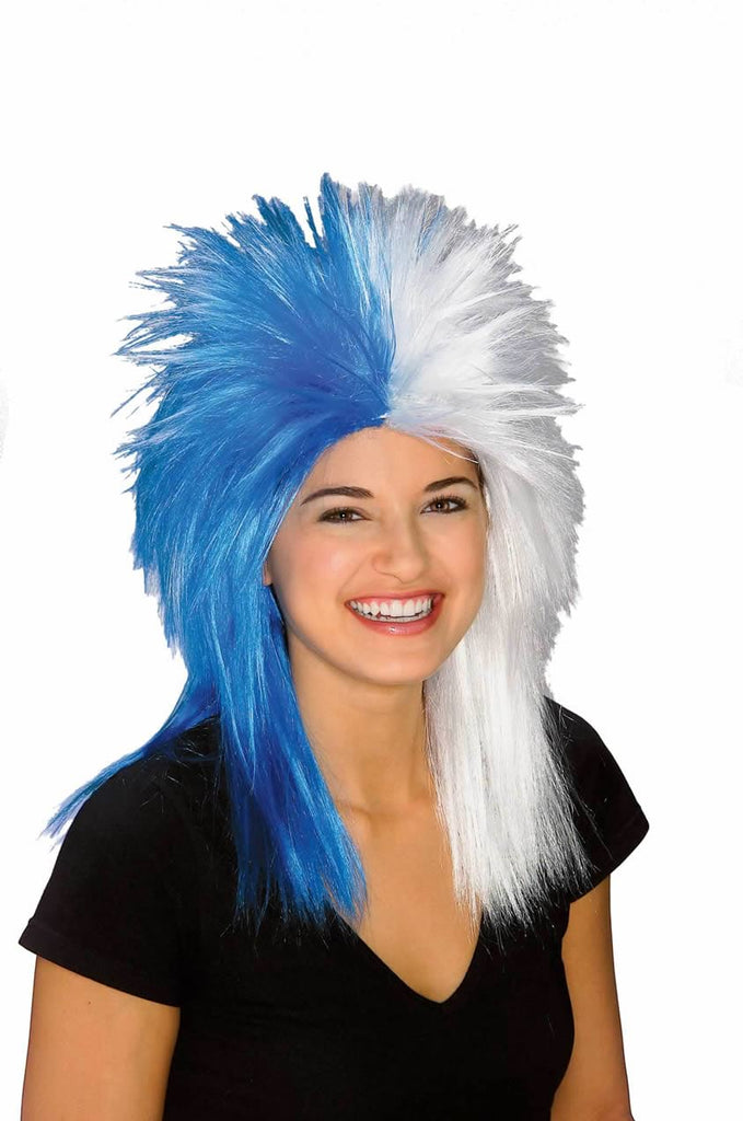 Sport Fanatic Blue/White Wig - Adult Rubies