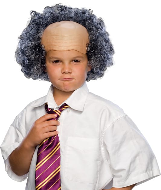 Bald Wig With Grey Curly Sides - Child Rubies