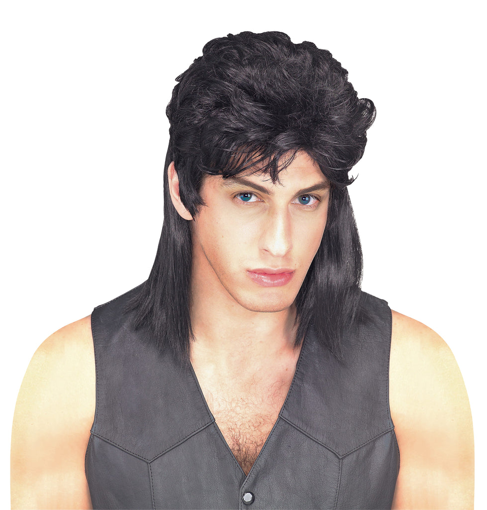 Mullet Wig - Black  - Adult Rubies