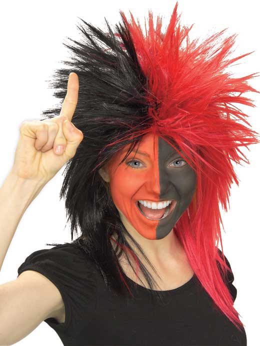 Sport Fanatic Red/Black Wig - Adult Rubies