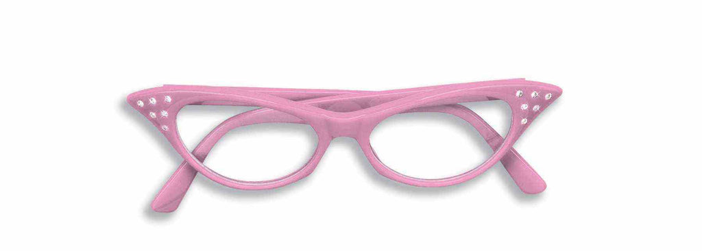 Fifties Pink Rhinestone Glasses - Adult Rubies