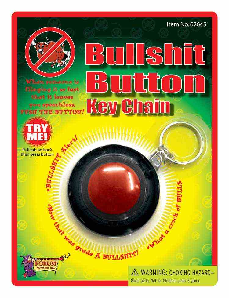 Bullshit Button Key Chain Rubies