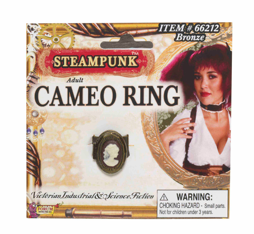 Steampunk Cameo Ring -Bronze Rubies