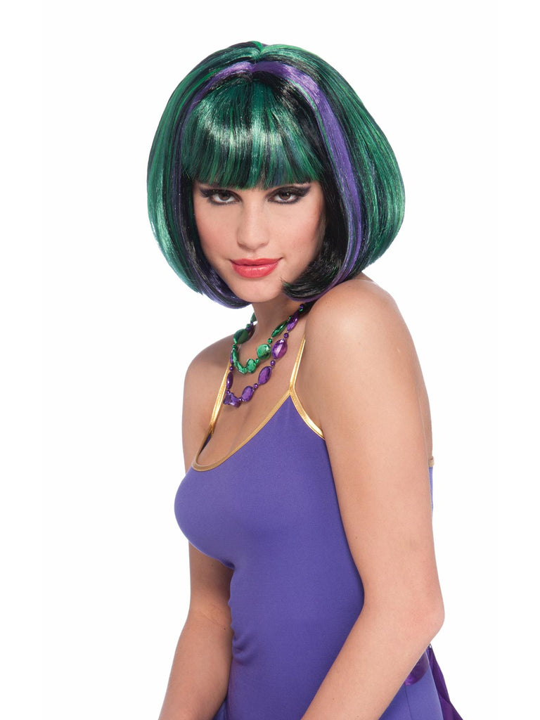 Wig - Green & Purple  - Adult Rubies