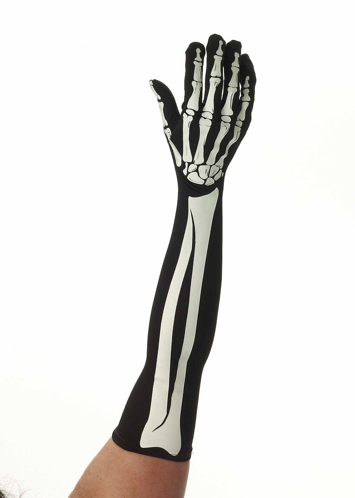 Skeleton Long Gloves - Adult Rubies