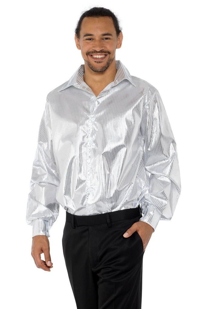 Silver Sequinned Disco Shirt Karnival