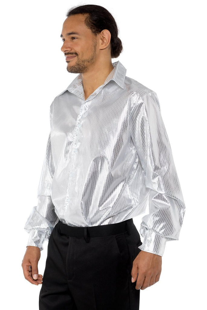 Silver Sequinned Disco Shirt Karnival