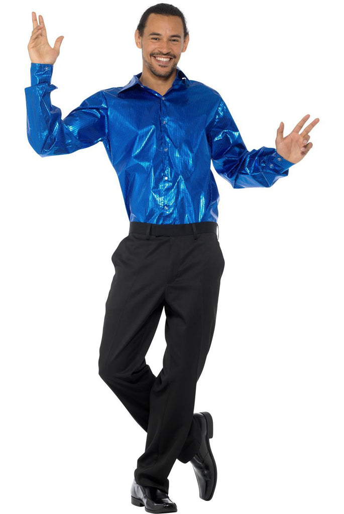 Blue Sequinned Disco Shirt Karnival