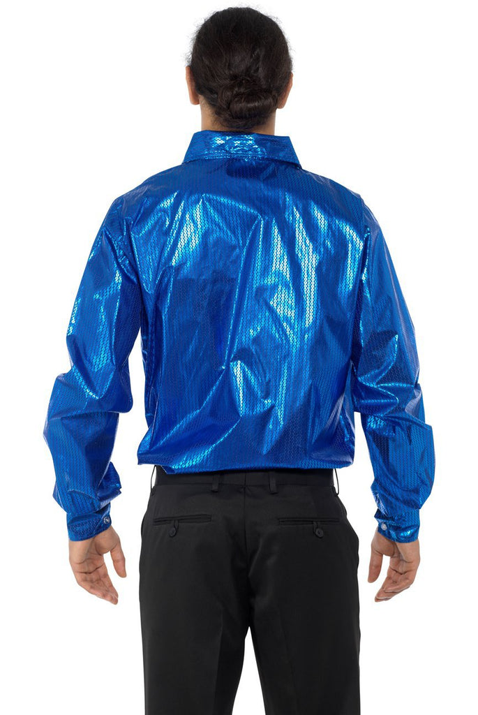 Blue Sequinned Disco Shirt Karnival