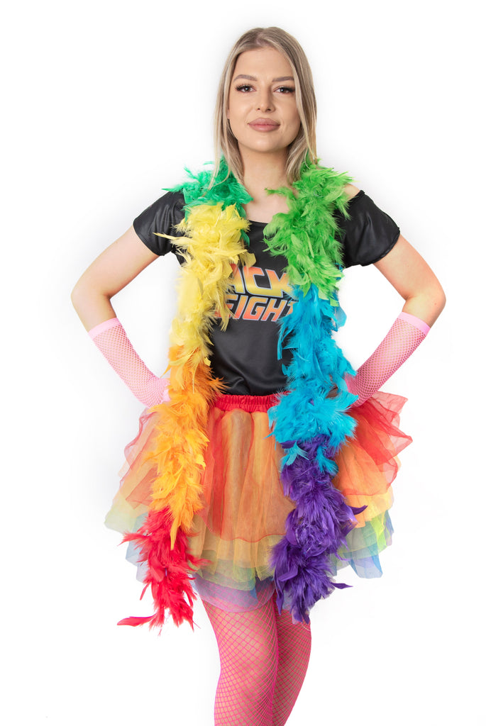 Feather Boa - Rainbow Karnival