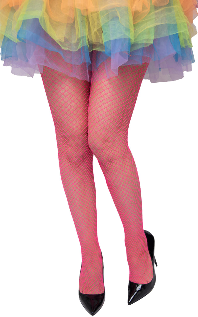 Long Fishnet Stockings - Neon Pink Karnival