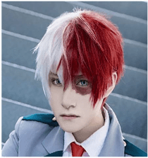White and Red Anime Wig Karnival