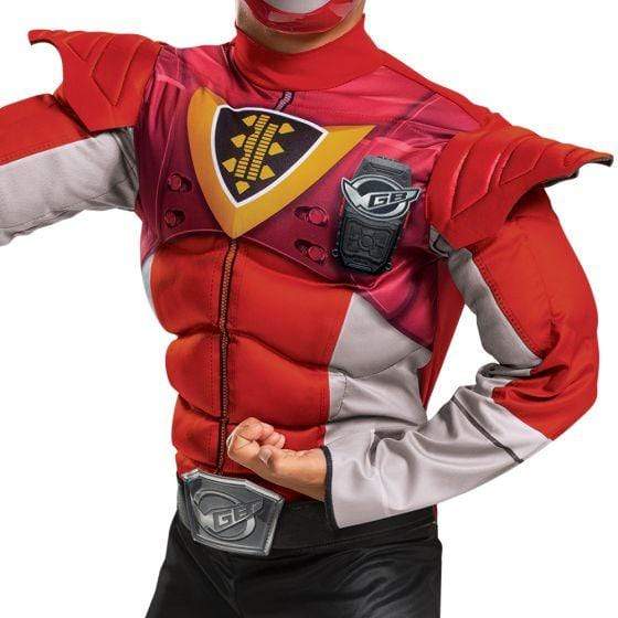 Red Ranger Power Up Mode Classic Muscle Costume - Party Australia