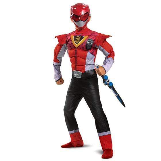 Red Ranger Power Up Mode Classic Muscle Costume - Party Australia