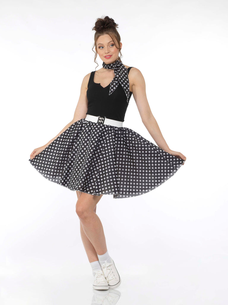 Black Polka Dot Skirt and Necktie Karnival