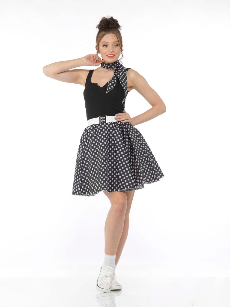 Black Polka Dot Skirt and Necktie Karnival