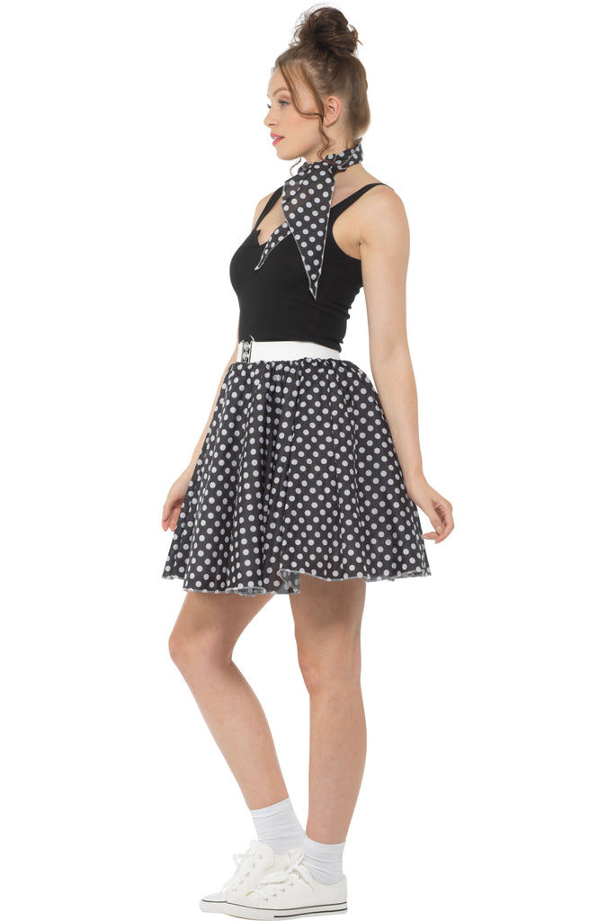 Black Polka Dot Skirt and Necktie Karnival