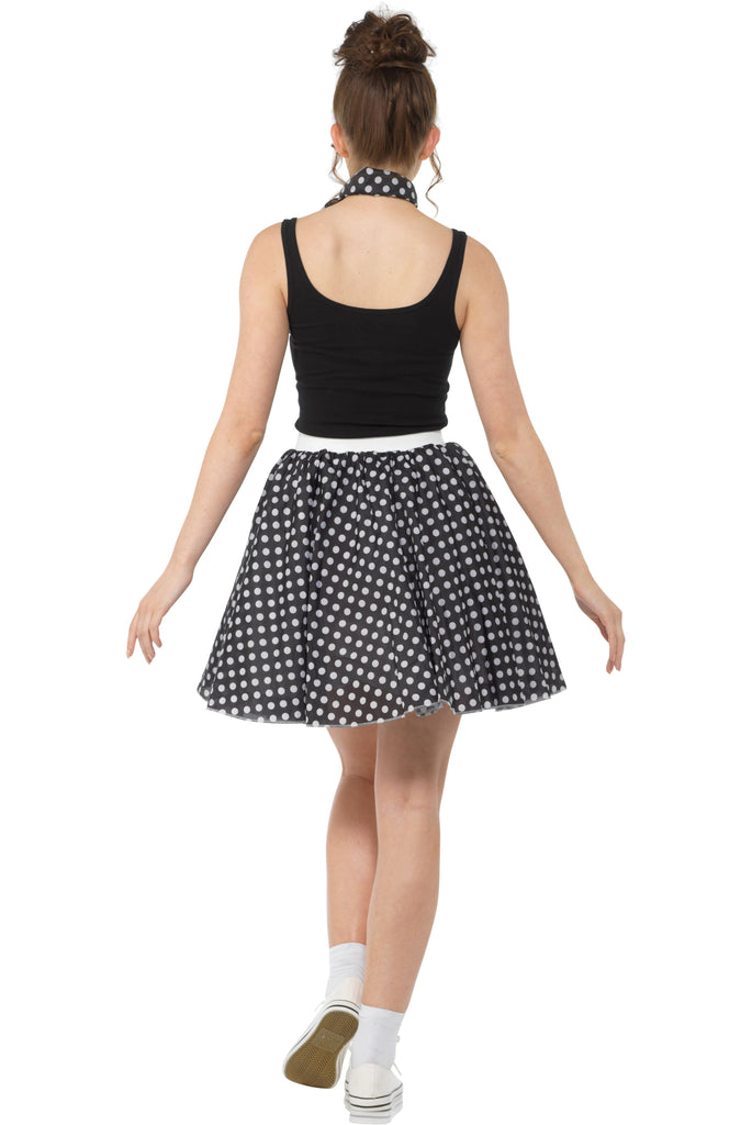 Black Polka Dot Skirt and Necktie Karnival