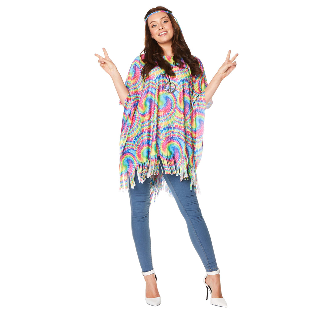 70's Tie Dye Poncho Karnival