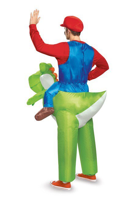 Mario Riding Yoshi Inflatable Adult Costume - Costume Market