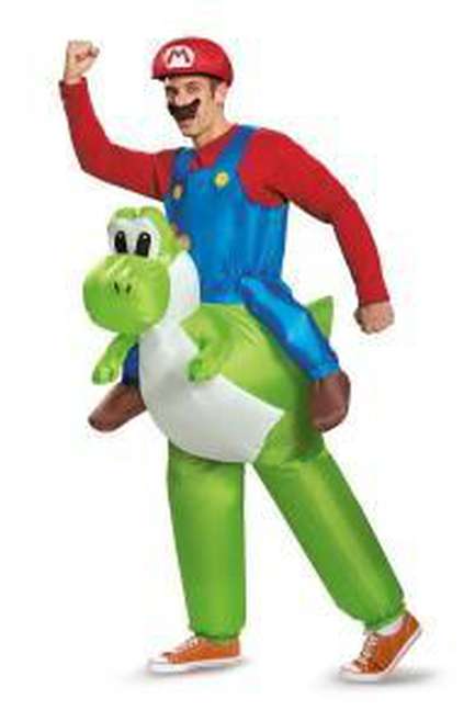 Mario Riding Yoshi Inflatable Adult Costume - Costume Market