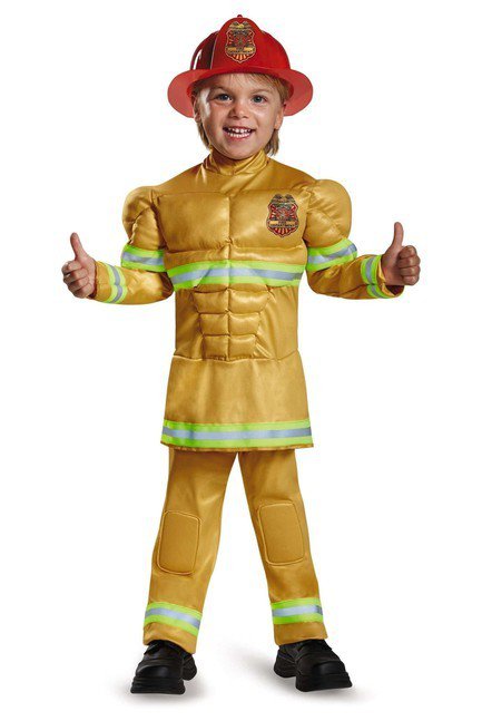 Fireman Toddler Muscle Costume - Party Australia