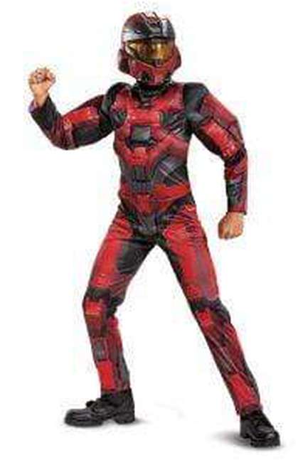 Halo Spartan 1 Keystone Red Classic Muscle Boys Costume - Party Australia