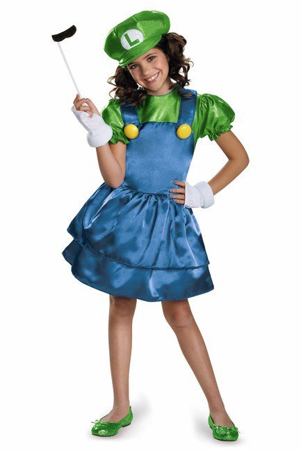 Luigi Skirt Version Child Costume - Party Australia
